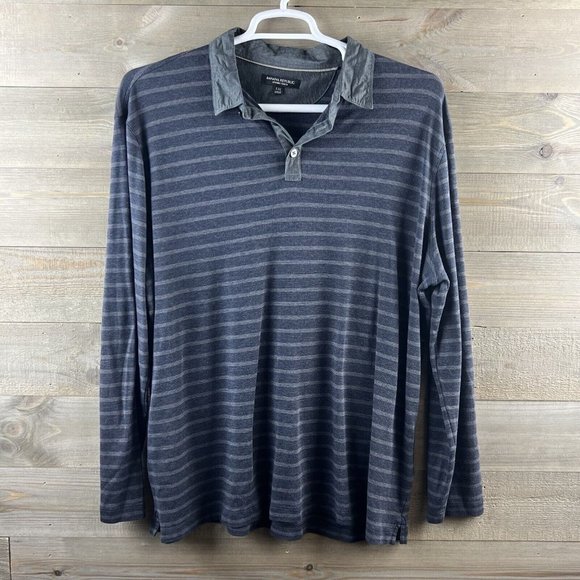 Banana Republic Mens Shirt Long Sleeve Collared Striped Luxury Touch Cotton XXL - Picture 1 of 8